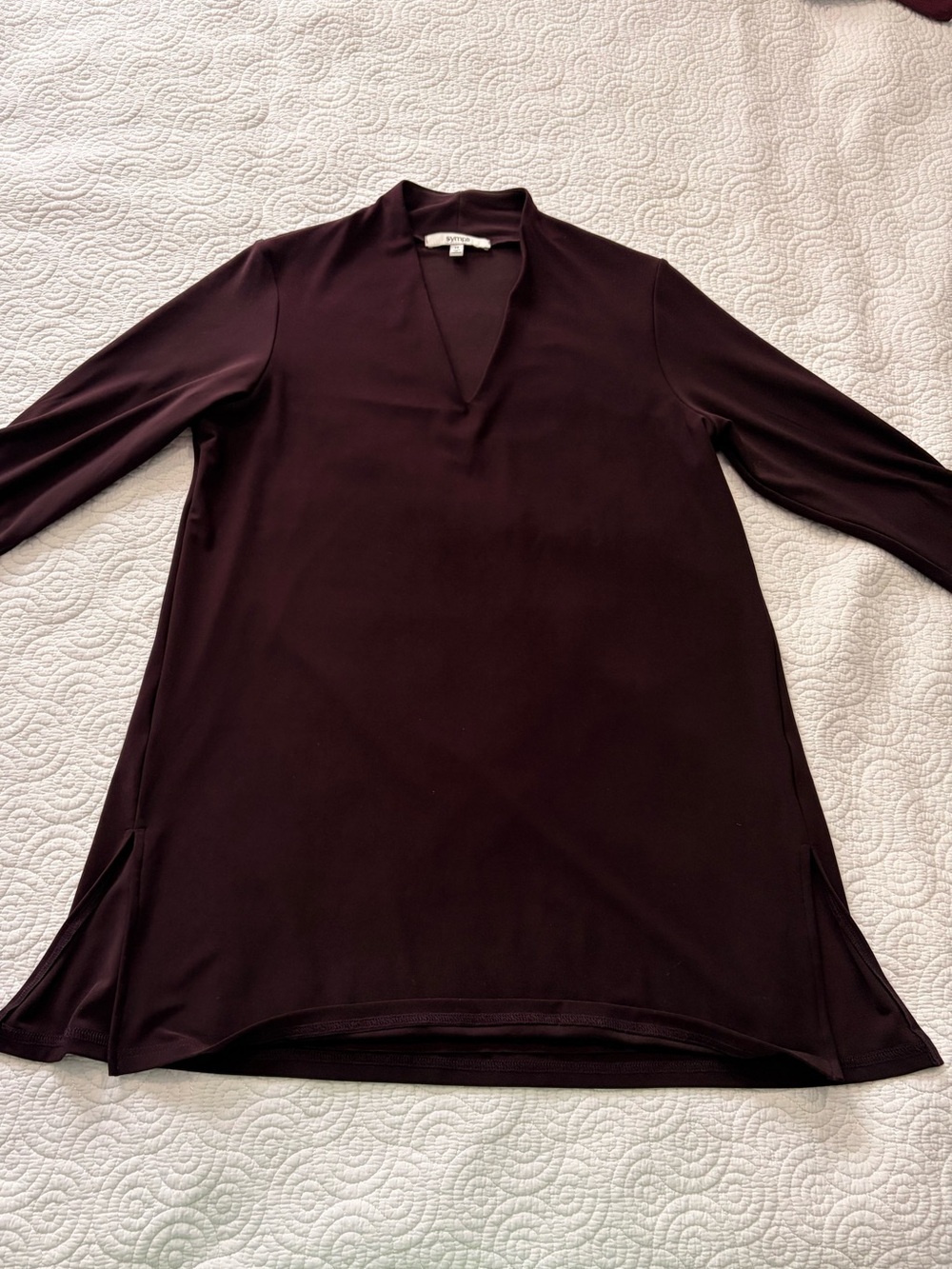 Sympli Deep Plum V-Neck Tunic